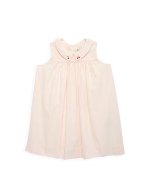 Baby Girl's & Little Girl's Celena Cherry Embroidery Sleeveless Dress - Rose - Size 6 Months - Rose - Size 6 Months