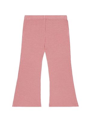 Baby Girl's & Little Girl's Dusty Rose Solid Rib-Knit Bell Bottom Pants - Open Pink - Size 3 Months - Open Pink - Size 3 Months