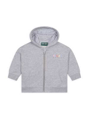Baby Girl's & Little Girl's Embroidered Logo Hoodie - Grey Marl - Size 4 - Grey Marl - Size 4