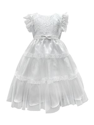 Baby Girl's & Little Girl's Embroidered Long-Sleeve Dress - Ivory - Size 12 Months