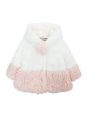 Baby Girl's & Little Girl's Faux Fur Shag Contrast Coat - Strawberry Milk - Size 6 Months