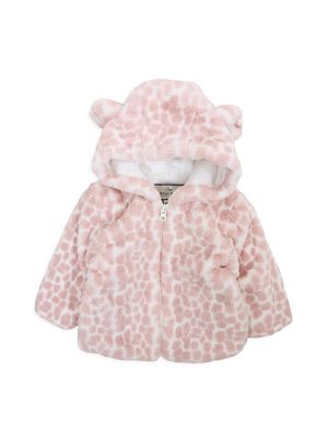 Baby Girl's & Little Girl's Faux Fur Snuggle Jacket - Pink Giraffe - Size 3 Months