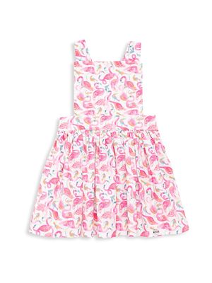 Baby Girl's & Little Girl's Flamingo Print Pinafore Dress - Pink - Size 3 Months - Pink - Size 3 Months