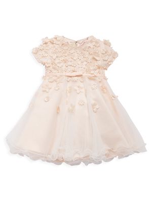 Baby Girl's & Little Girl's Floral Appliqué Organza Dress - Petal - Size 12 Months - Petal - Size 12 Months