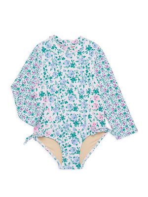 Baby Girl's & Little Girl's Floral Patchwork Swimsuit - Size 6 Months - Size 6 Months