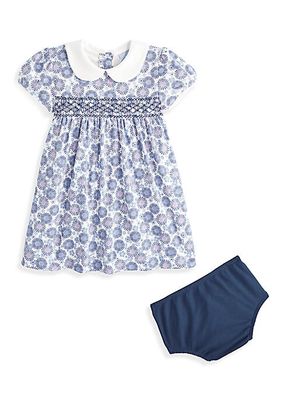 Baby Girl's & Little Girl's Floral Peter Pan Collar Dress & Bloomers Set