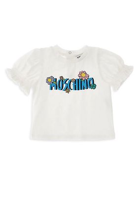 Baby Girl's & Little Girl's Flower Logo Puff Sleeve T-Shirt