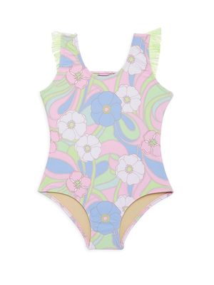 Baby Girl's & Little Girl's Groovy Daisy Swimsuit - Size 6 Months - Size 6 Months