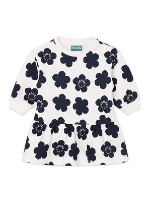 Baby Girl's & Little Girl's Logo Floral Sweatshirt Dress - Ivory - Size 4