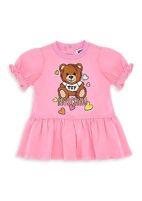 Baby Girl's & Little Girl's Logo Teddy Bear T-Shirt Dress