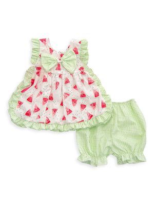 Baby Girl's & Little Girl's Mia's Melon Apron Set - Pink - Size 12 Months