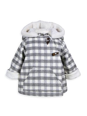 Baby Girl's & Little Girl's Plaid Wrap Jacket - Grey Plaid - Size 6 Months - Grey Plaid - Size 6 Months