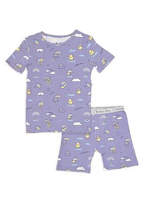 Baby Girl's & Little Girl's Rainbow Bear Pajama Shorts Set