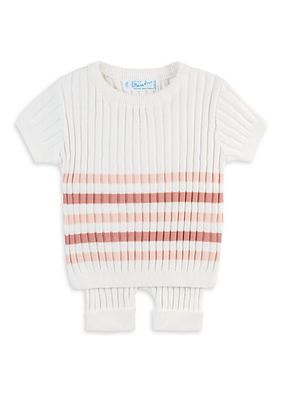 Baby Girl's & Little Girl's Short-Sleeve Knit Striped Ribbed Set