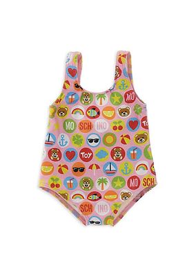 Baby Girl's & Little Girl's Sparkling Bear Pop Art Print Swimsuit