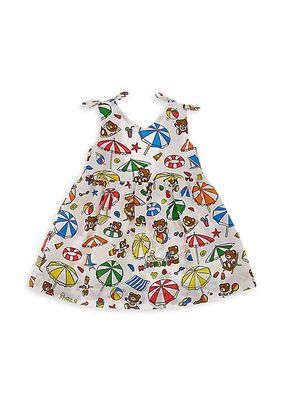 Baby Girl's & Little Girl's Teddy Bear Beach Print Dress