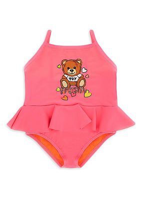 Baby Girl's & Little Girl's Teddy Bear Peplum Swimsuit