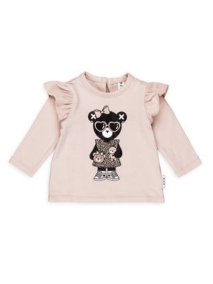 Baby Girl's & Little Girl's Teddy Hux Frill T-Shirt - Rose - Size 3 Months - Rose - Size 3 Months