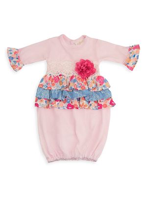Baby Girl's Bandera Blossom Gown - Pink - Size Newborn