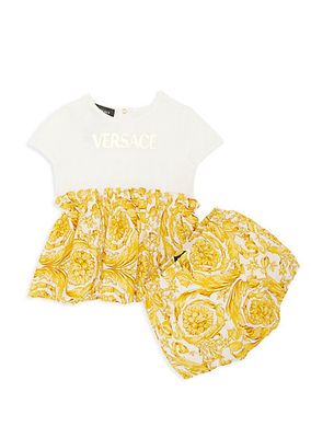 Baby Girl's Barocco Logo Print Dress