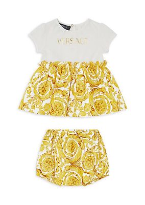Baby Girl's Baroque Cotton Dress & Shorts