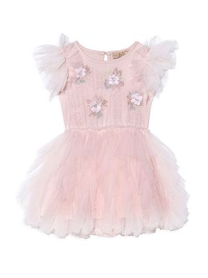 Baby Girl's Bebe Botanical Bliss Tutu Dress - Porcelain Pink - Size 3 Months - Porcelain Pink - Size 3 Months