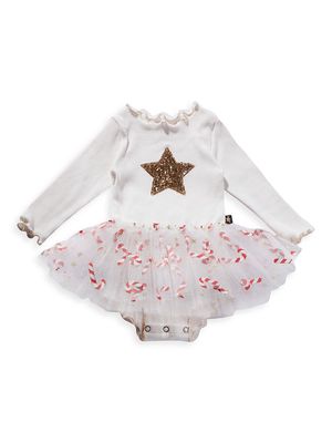 Baby Girl's Candy Cane Tutu Dress - White - Size Newborn