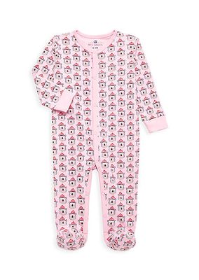 Baby Girl's Casey Bear Print Pajama Footie