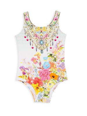 Baby Girl's Chain Print One-Piece Swimsuit - Size 18 Months - Size 18 Months