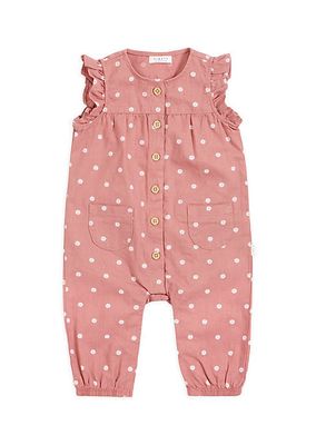 Baby Girl's Daisy Print Coveralls