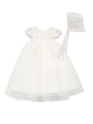 Baby Girl's Embroidered Tulle Dress - Ivory - Size 3 Months