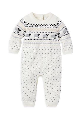 Baby Girl's Fair Isle Combed Cotton Coverall