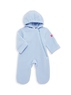 Baby Girl's Fleece Hooded Footie - Light Blue - Size 6 Months - Light Blue - Size 6 Months