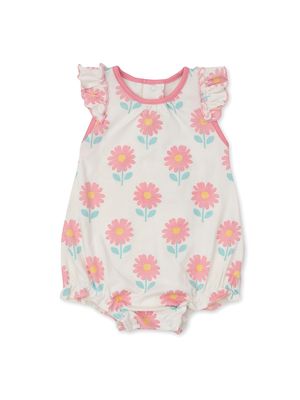 Baby Girl's Floral Bubble Bodysuit - Size Newborn - Size Newborn