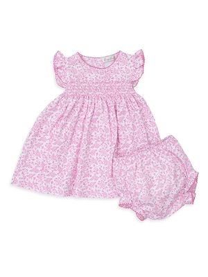 Baby Girl's Floral Cotton Dress Set - Pink - Size 12 Months