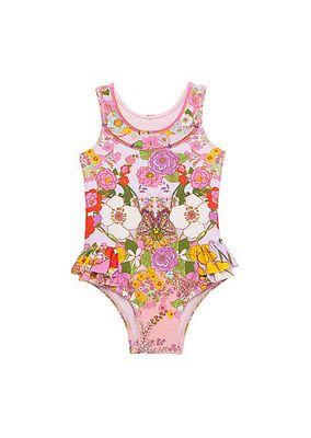 Baby Girl's Floral One-Piece Swimsuit