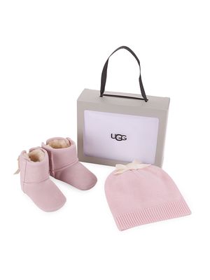 Baby Girl's Jesse Bow Suede Boots - Baby Pink - Size Newborn