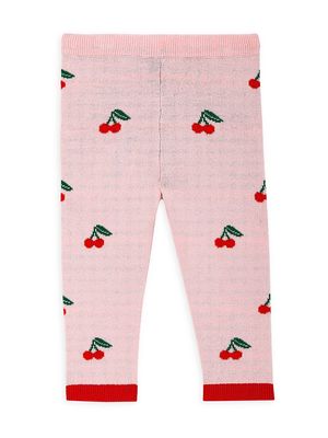 Baby Girl's Knit Cherry Pants - Tutu Pink - Size 3 Months - Tutu Pink - Size 3 Months