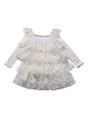 Baby Girl's, Little Girl's & Girl's Butterfly Layered Tulle Dress - Ivory - Size 12 Months