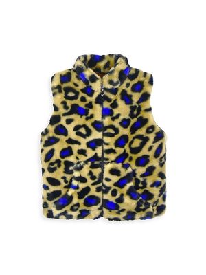 Baby Girl's, Little Girl's & Girl's Cheetah Print Vest - Sapphire Leopard - Size 12 Months - Sapphire Leopard - Size 12 Months
