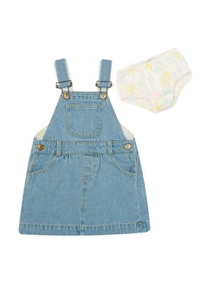 Baby Girl's, Little Girl's & Girl's Denim Unicorn Dress & Bloomers Set - Denim - Size 6 Months