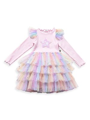 Baby Girl's, Little Girl's & Girl's Embellished Star Frill Layered Tutu Dress - Pink Multi - Size 2