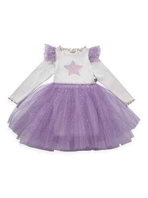Baby Girl's, Little Girl's & Girl's Frill Flower Tutu Dress - Purple - Size 2