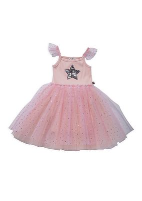 Baby Girl's ,Little Girl's & Girl's Glitter-Embellished Star Dress