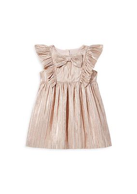 Baby Girl's, Little Girl's & Girl's Metallic Plisse Bow Dress
