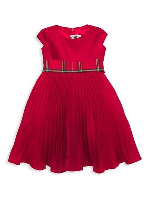 Baby Girl's, Little Girl's & Girl's Pleated Taffeta Dress - Red Plaid - Size 8