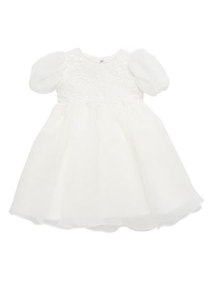 Baby Girl's, Little Girl's & Girl's Sequin Embroidered Puff Sleeve Dress - Ivory - Size 8