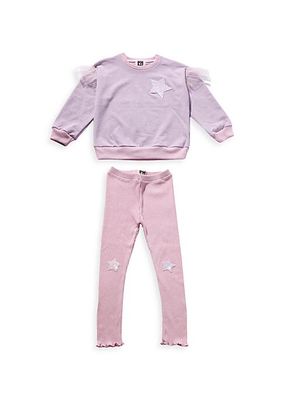 Baby Girl's,Little Girl's & Girl's Star Knit Sweatsuit Set