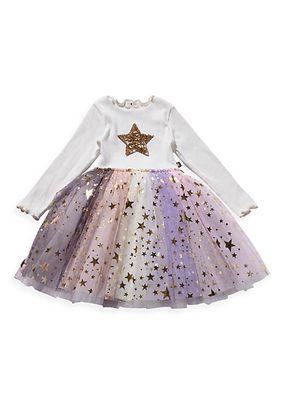 Baby Girl's, Little Girl's & Girl's Star Printed Ombré Dress