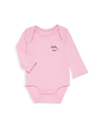 Baby Girl's Little Sis Long-Sleeve Bodysuit - Pink - Size Newborn - Pink - Size Newborn